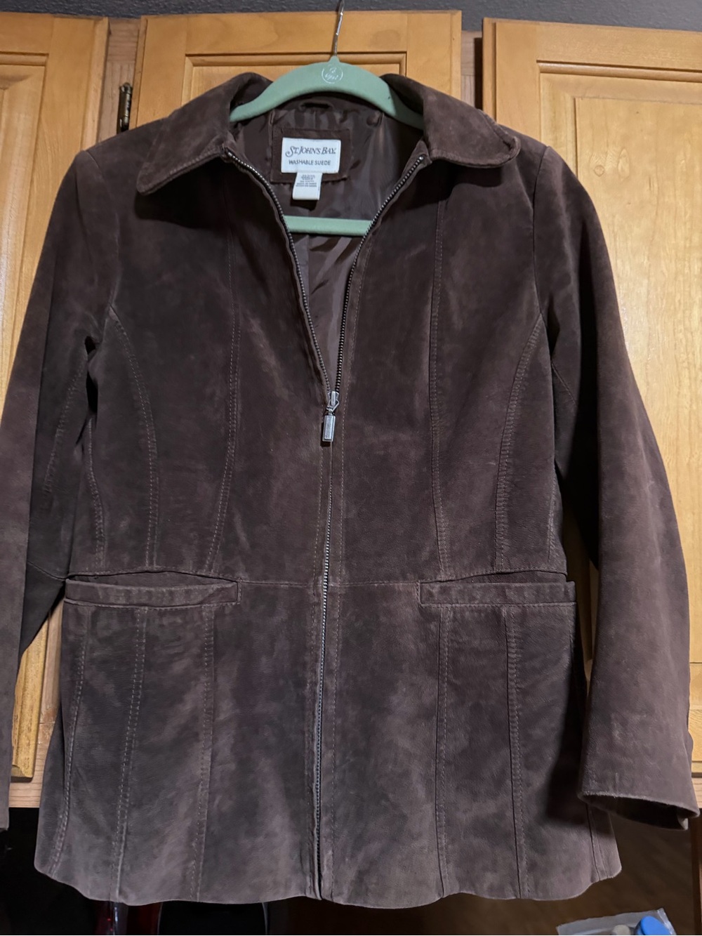 St. John's Bay Chocolate Brown Suede Zip Jacket